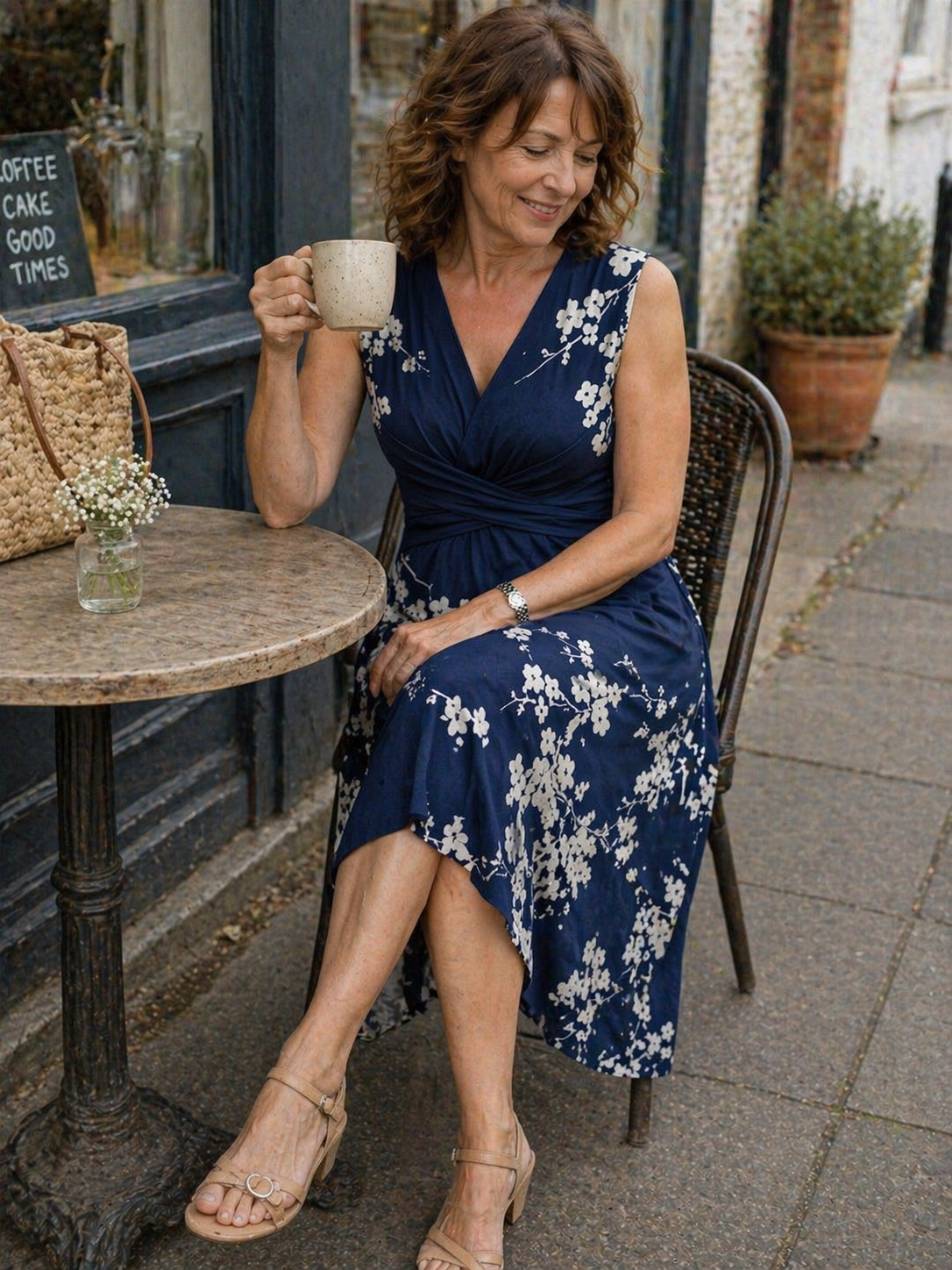 Noréa | V-Neck Floral Midi Dress