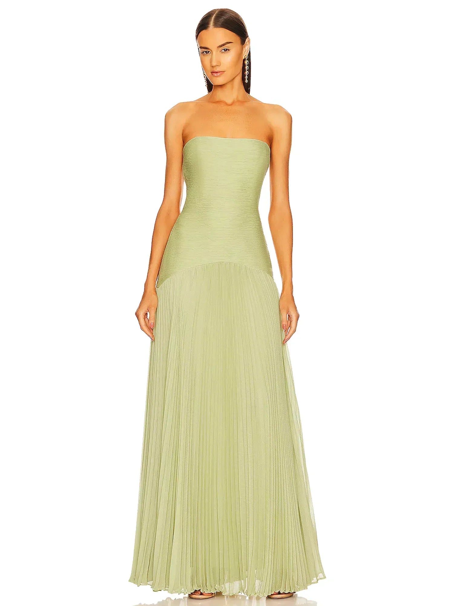 Valencia | Pleated Strapless Maxi Dress