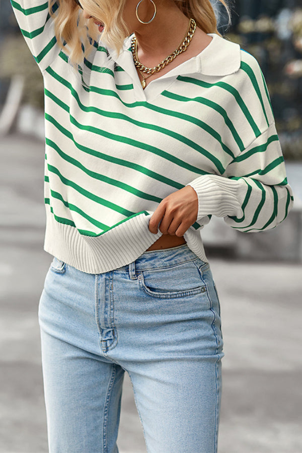 Velora Chic Stripe Sweater