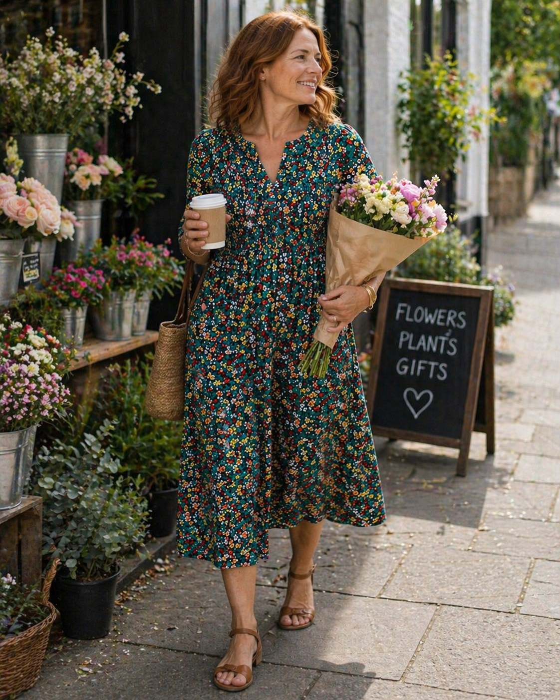 Lunara | Soft Floral Midi Dress