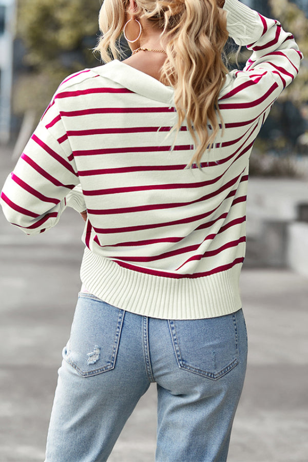 Velora Chic Stripe Sweater
