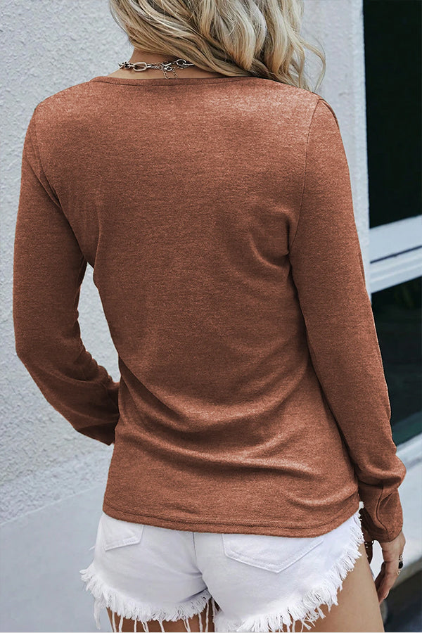 Elina Ribbed Henley Top