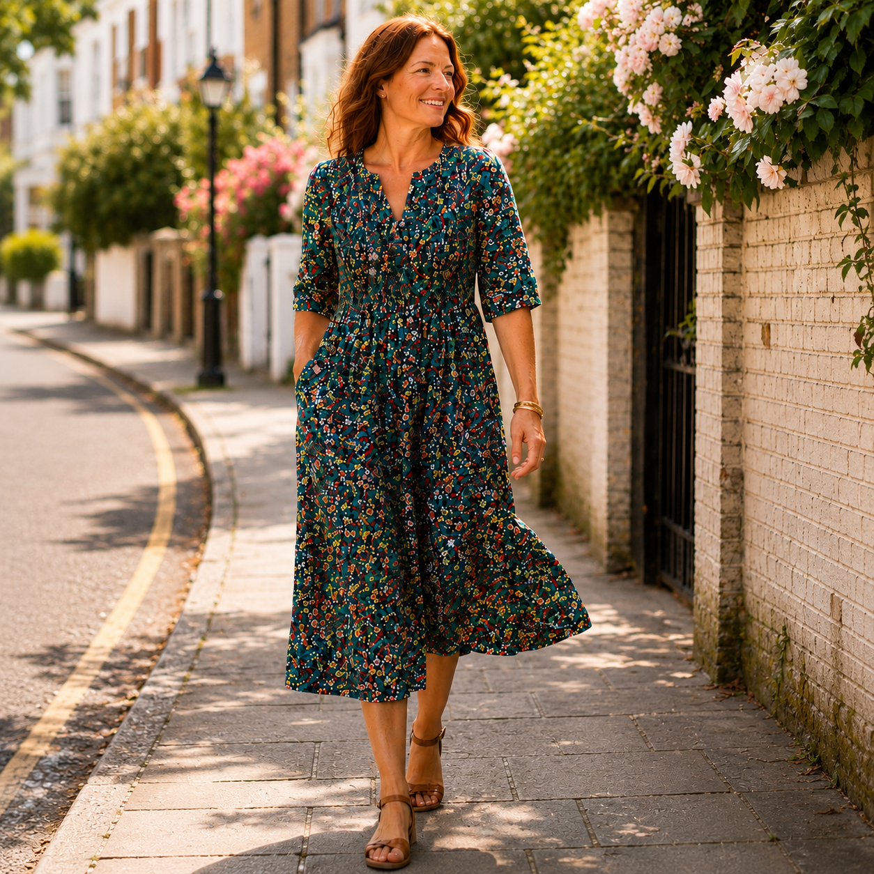 Lunara | Soft Floral Midi Dress