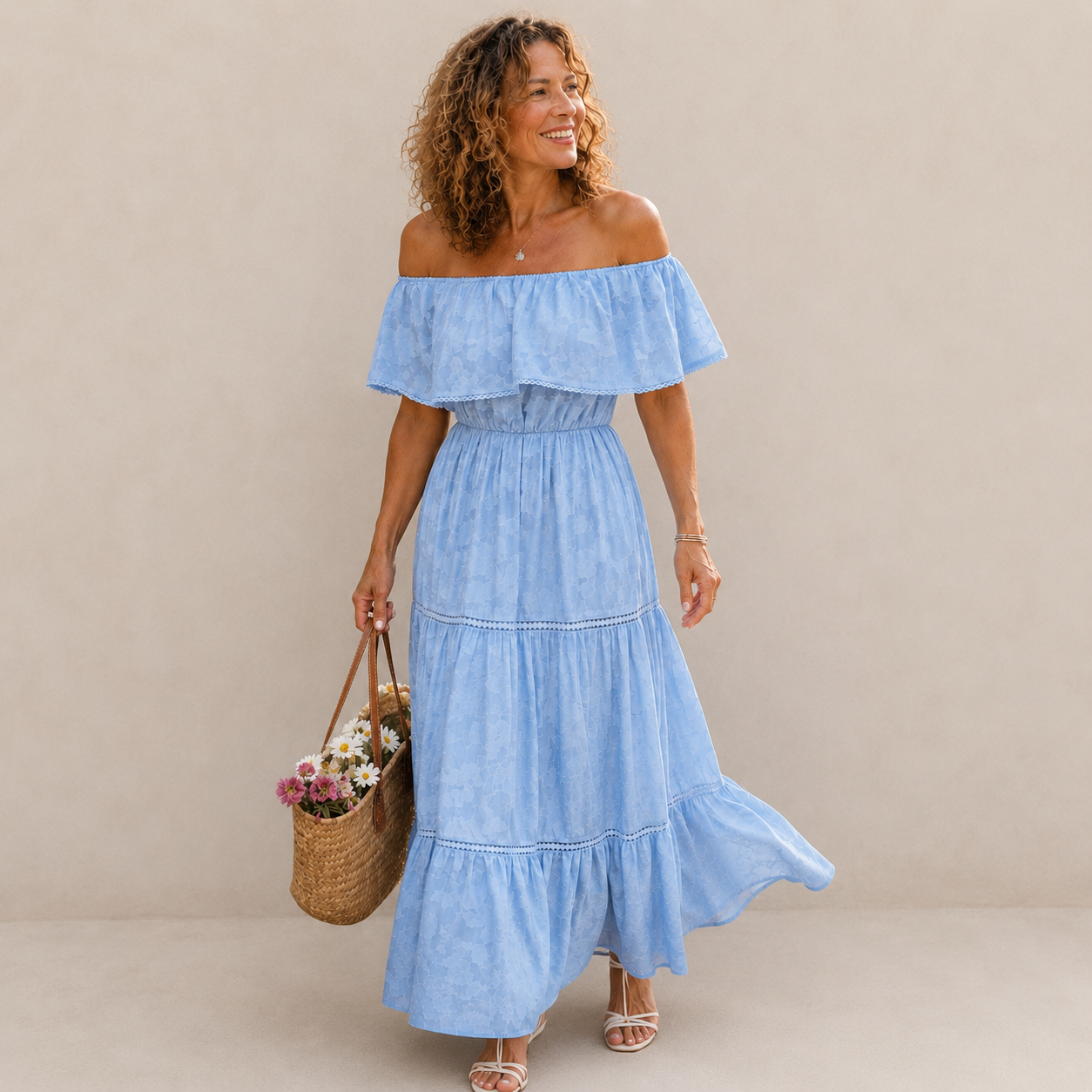 Seraphina | Off-Shoulder Layered Maxi Dress