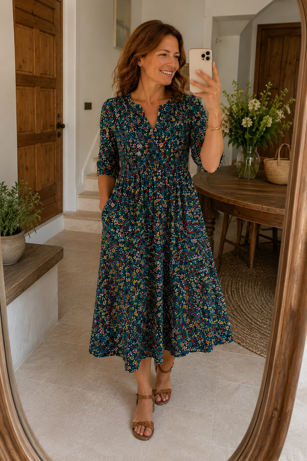 Lunara | Soft Floral Midi Dress