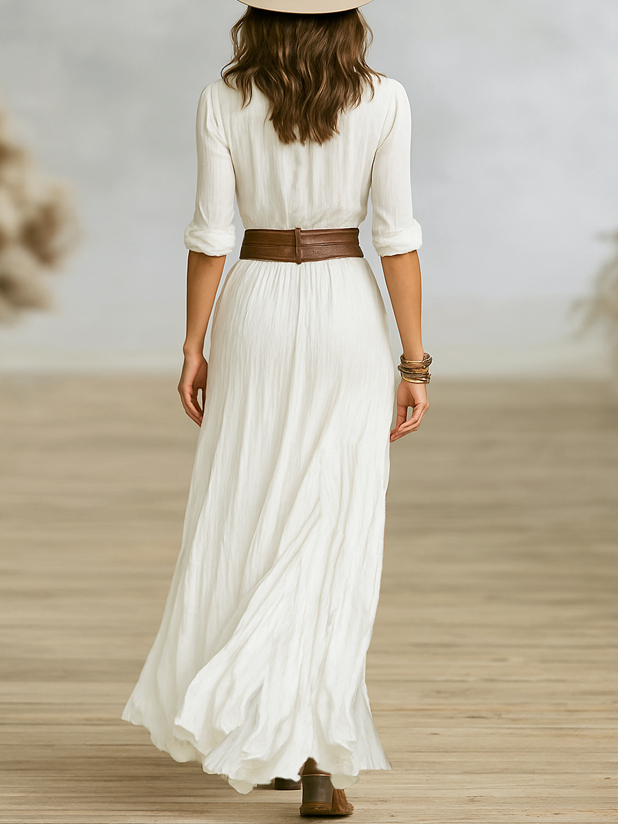 Amara | Bohemian Button-Front Maxi Dress