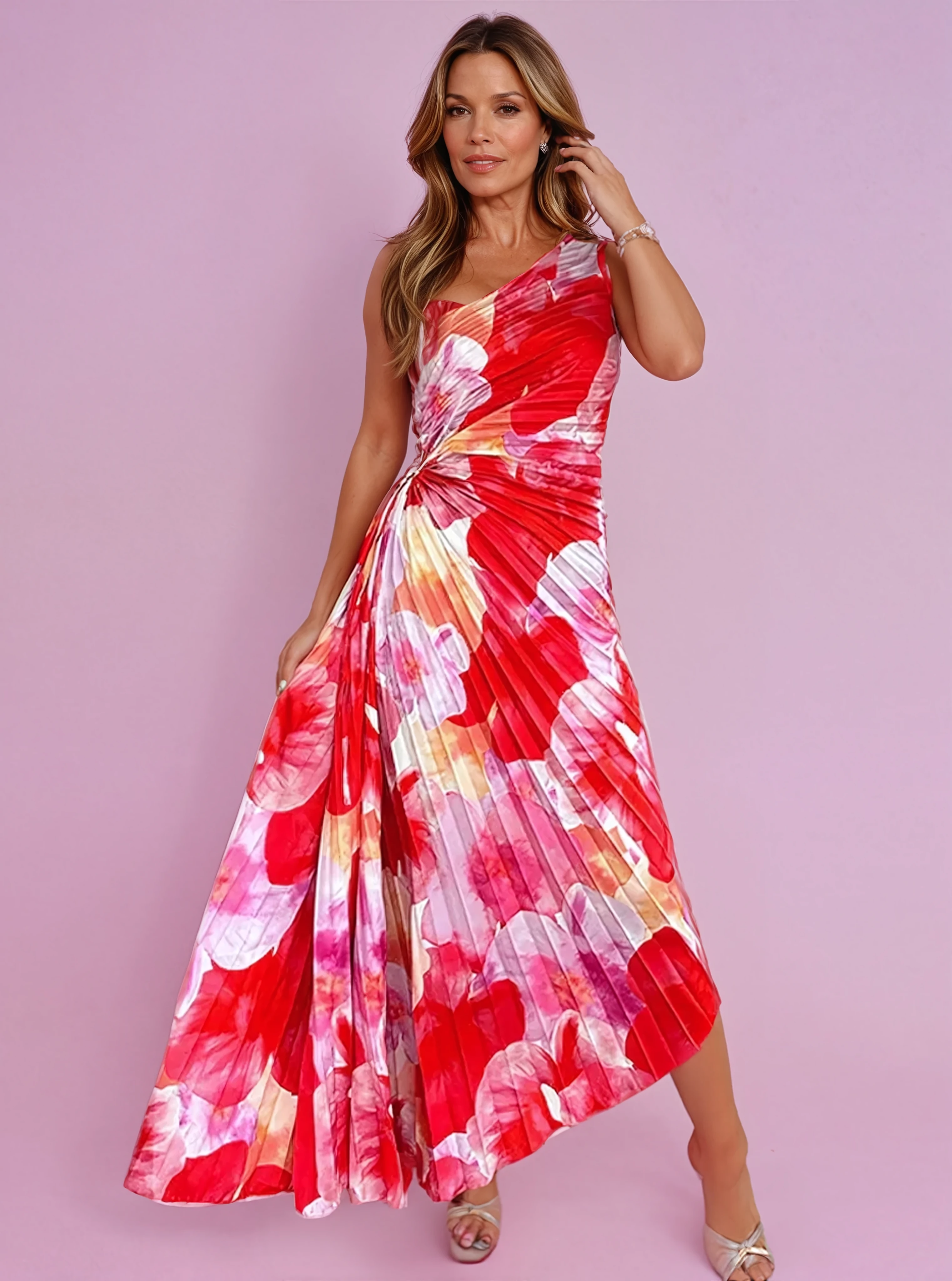 Clara | Elegant One-Shoulder Floral Dress