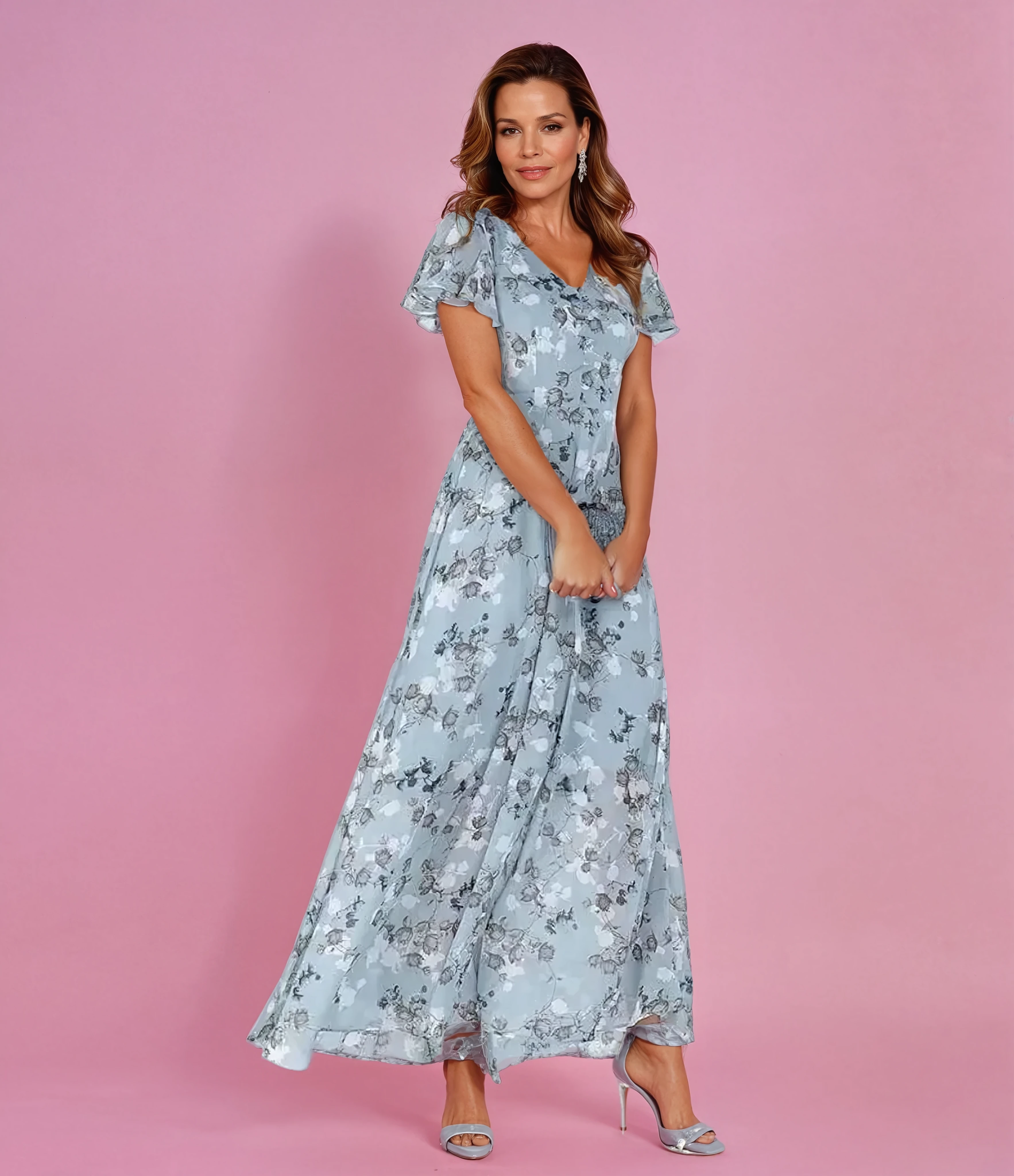 Noelle | Floral Chiffon Maxi Dress