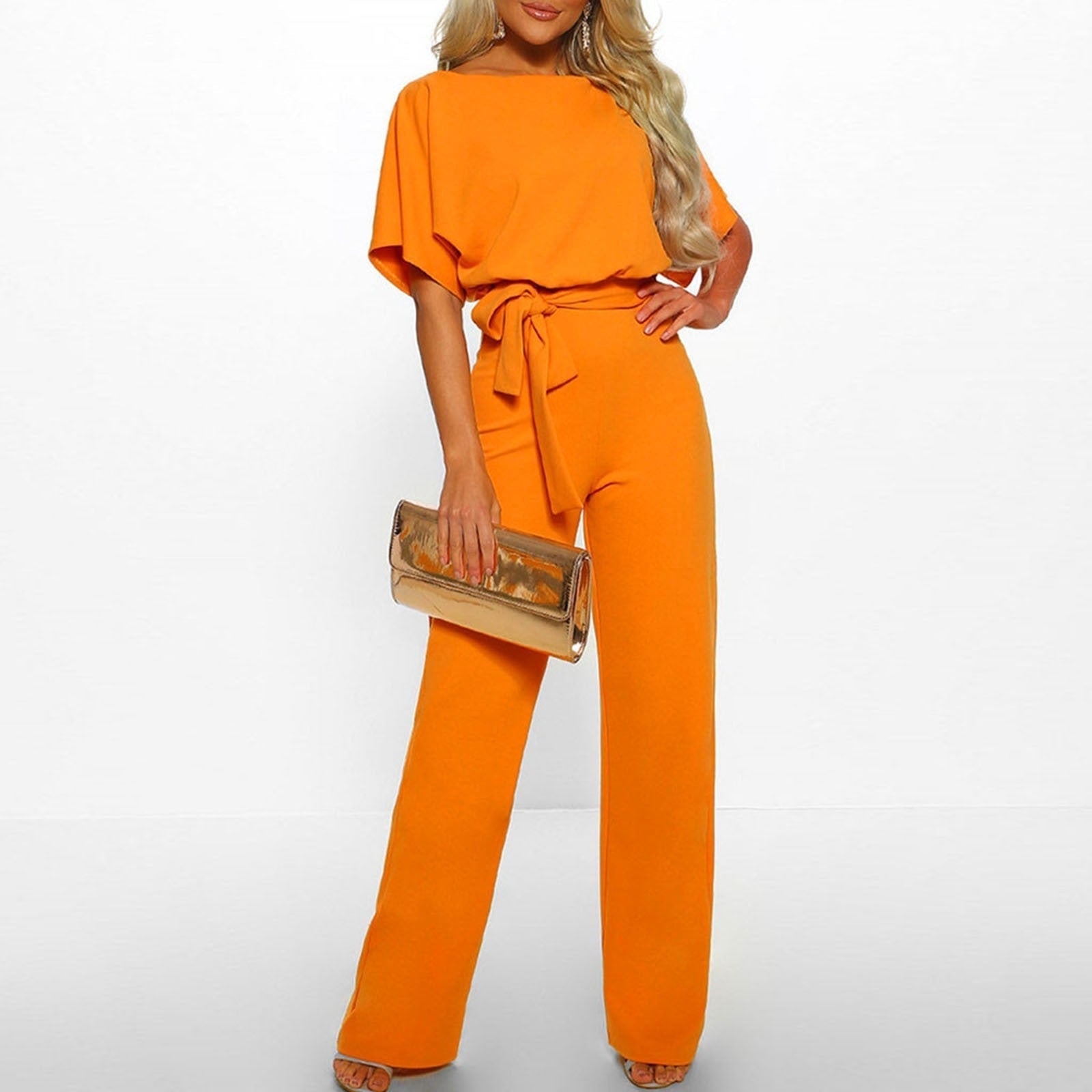 Zyvella | Belted Wide Leg Jumpsuit