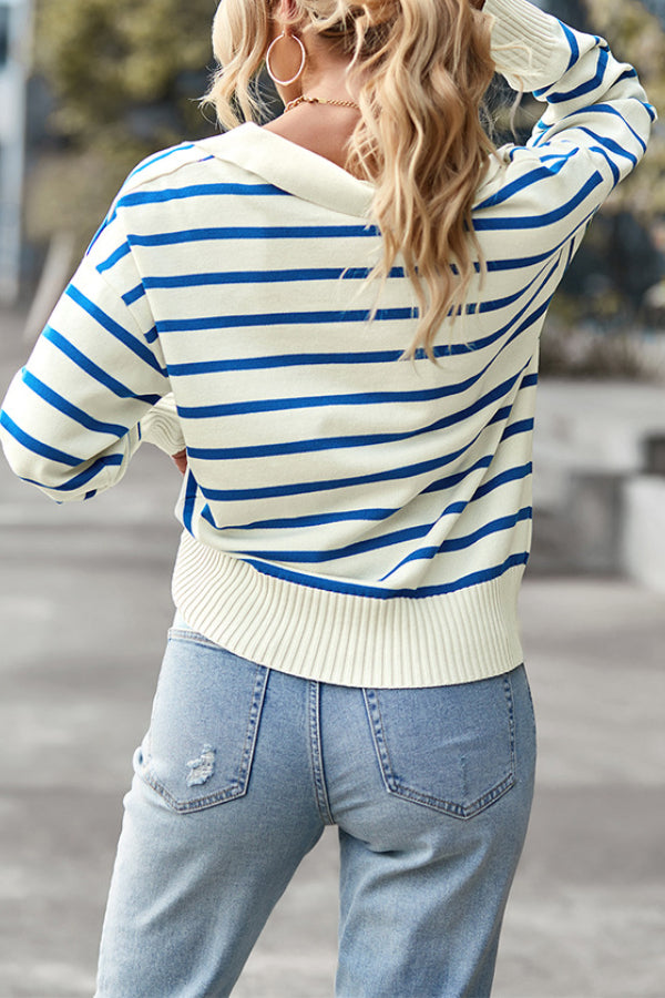 Velora Chic Stripe Sweater