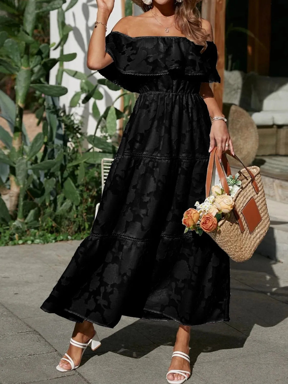 Seraphina | Off-Shoulder Layered Maxi Dress