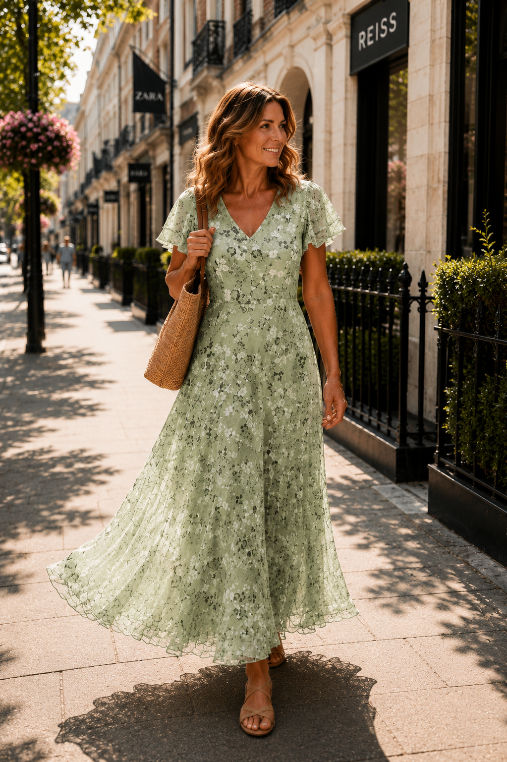 MARIELLE | ABITO MAXI FLOREALE CON SCOLLO A V