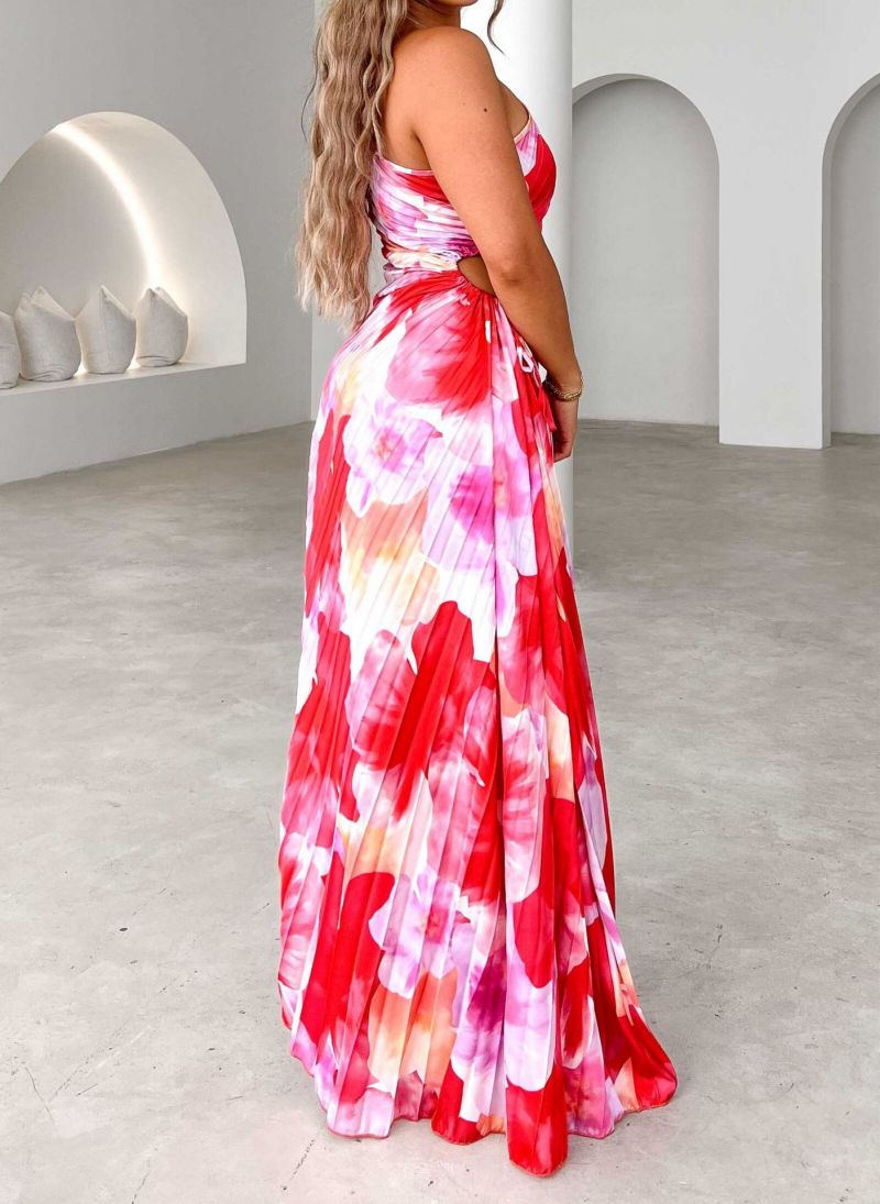 Clara | Elegant One-Shoulder Floral Dress