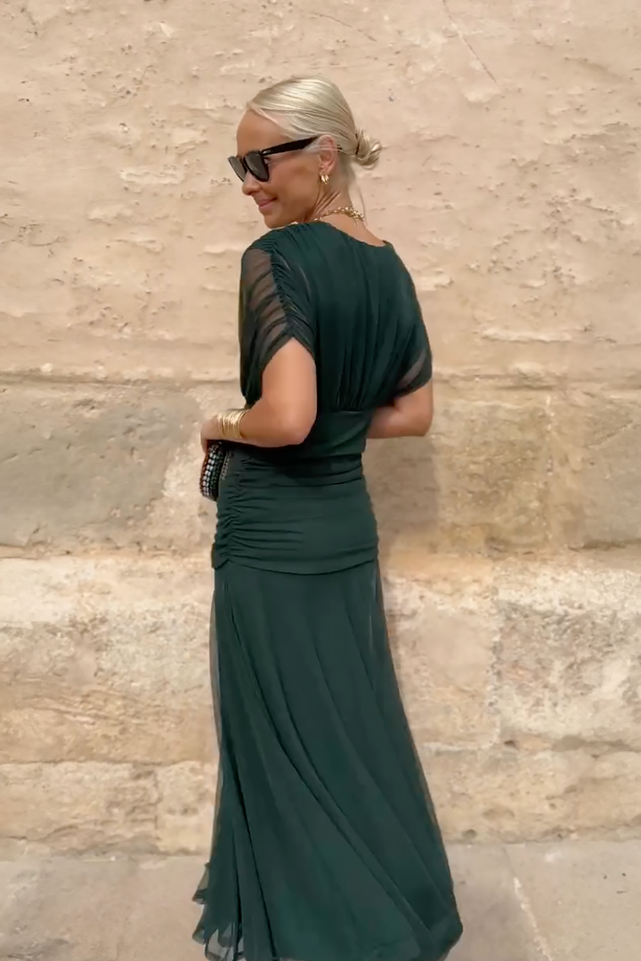 Luisa | Elegante Abito Lungo da Cerimonia con Scollo a V