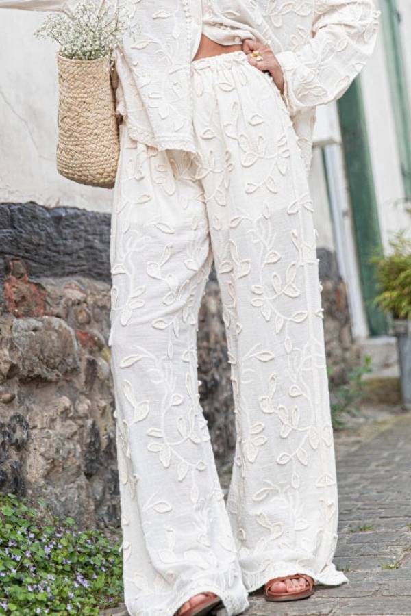 Caelira Jacquard Wide Leg Pants