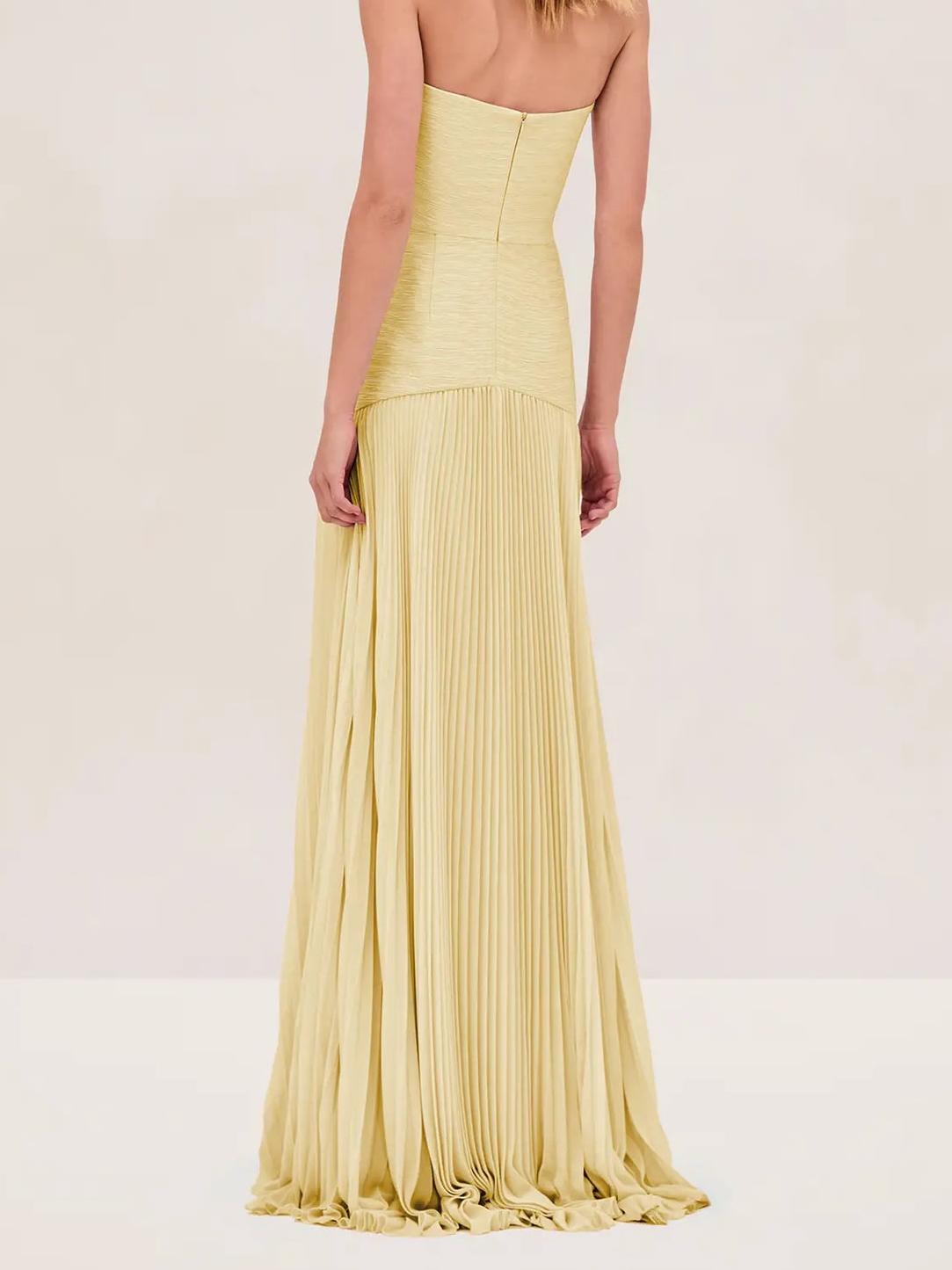 Valencia | Pleated Strapless Maxi Dress
