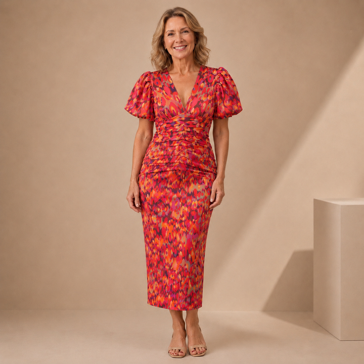 Tora | Abito Midi Floreale Elegante