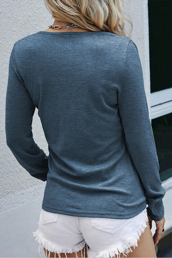 Elina Ribbed Henley Top