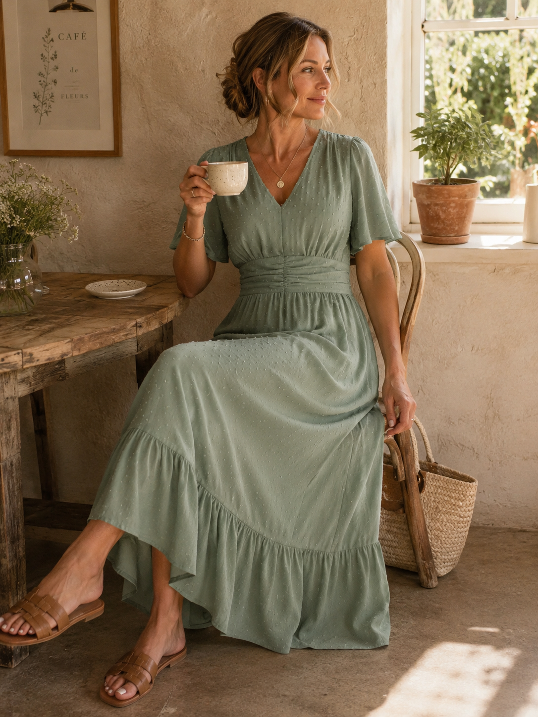 Elina | V-Neck Midi dress