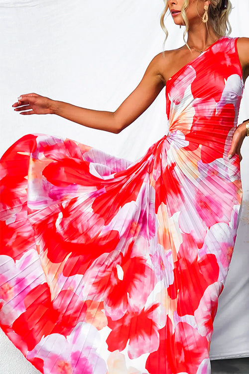 Clara | Elegant One-Shoulder Floral Dress