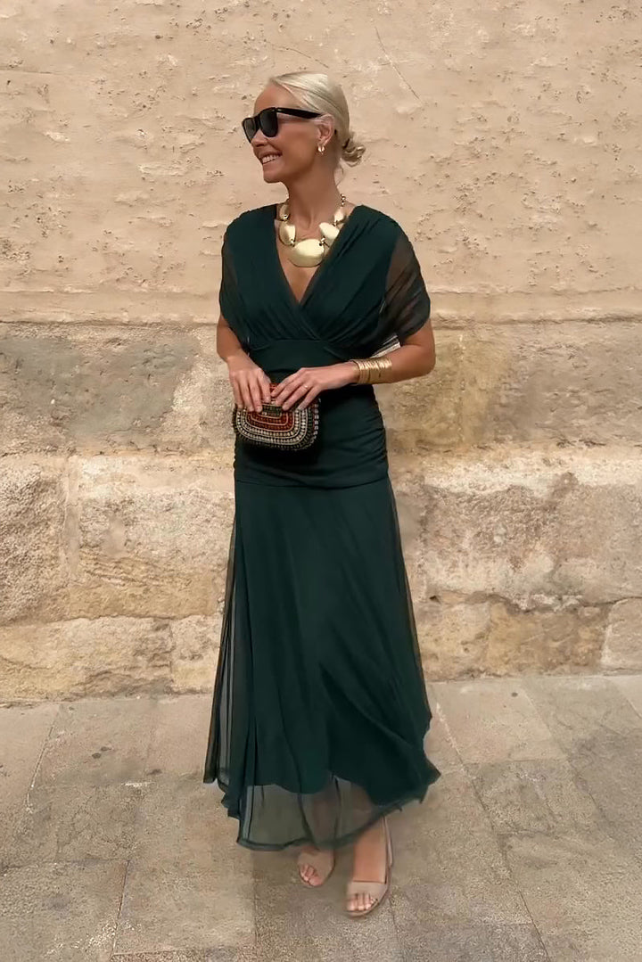 Luisa | Elegante Abito Lungo da Cerimonia con Scollo a V