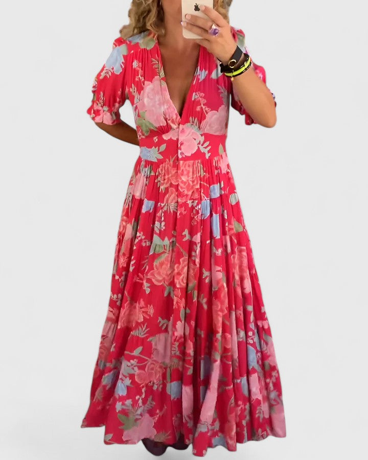 Miriam | Abito Floreale con Scollo a V