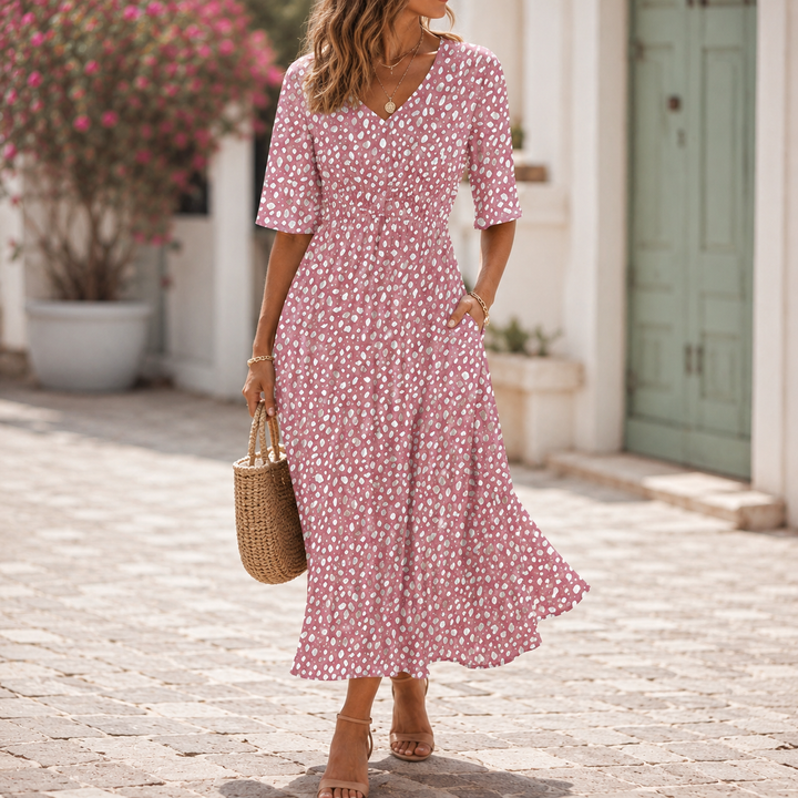 Francesca | Abito Midi Elegante che Valorizza e Snellisce la Figura