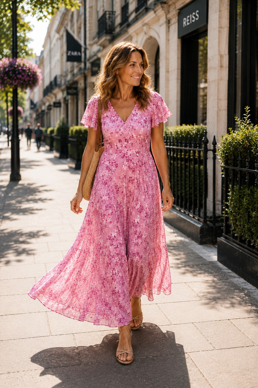 MARIELLE | ABITO MAXI FLOREALE CON SCOLLO A V