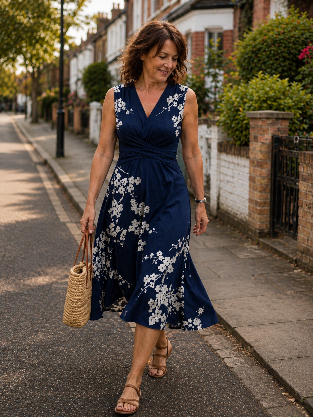 Noréa | V-Neck Floral Midi Dress