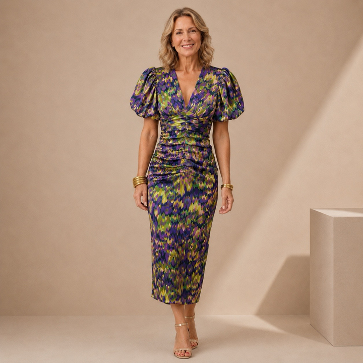 Tora | Abito Midi Floreale Elegante