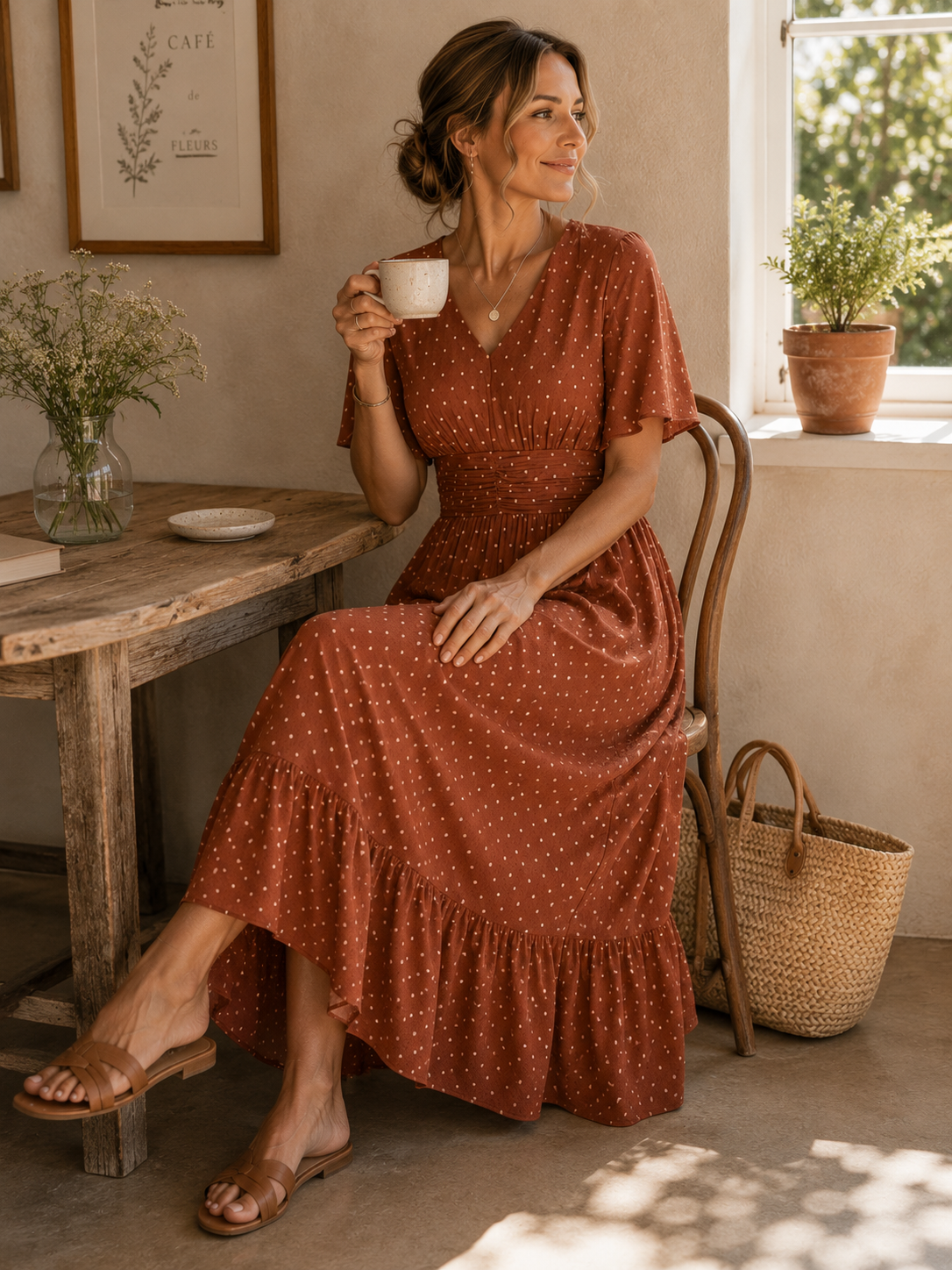 Elina | V-Neck Midi dress