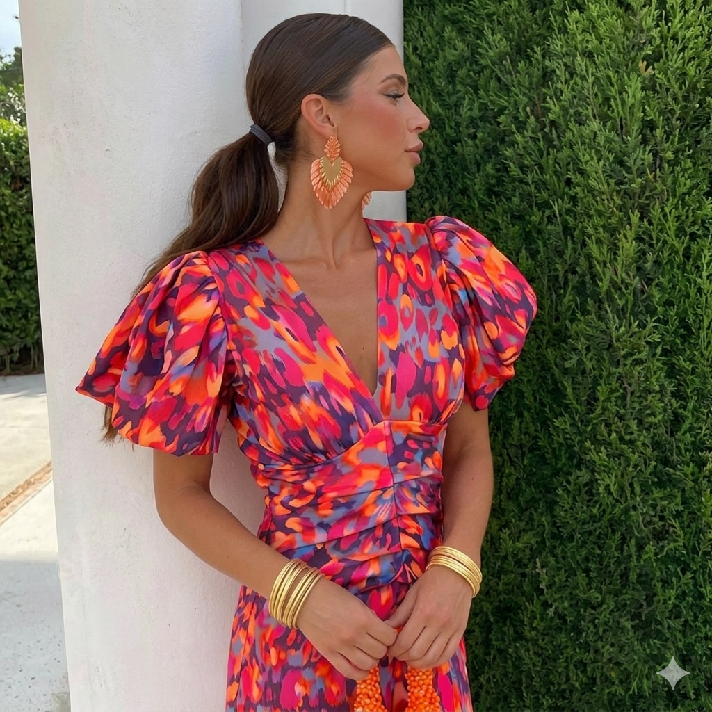 Tora | Abito Midi Floreale Elegante