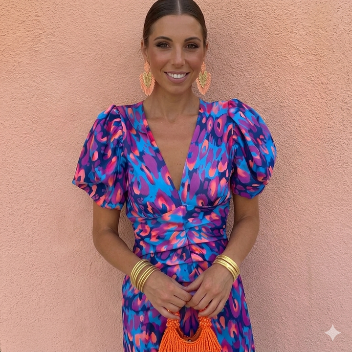 Tora | Abito Midi Floreale Elegante