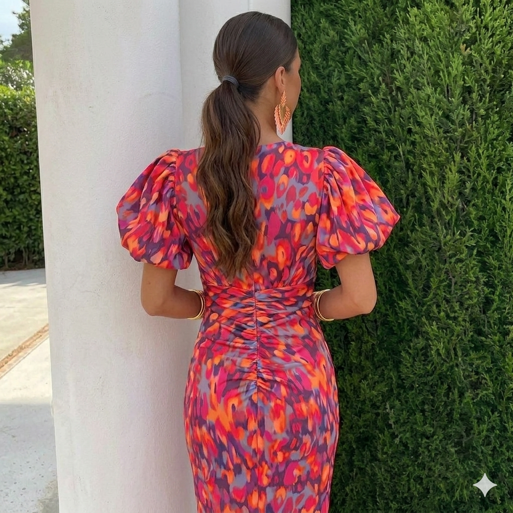 Tora | Abito Midi Floreale Elegante