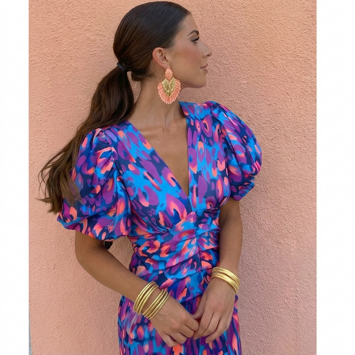 Tora | Abito Midi Floreale Elegante