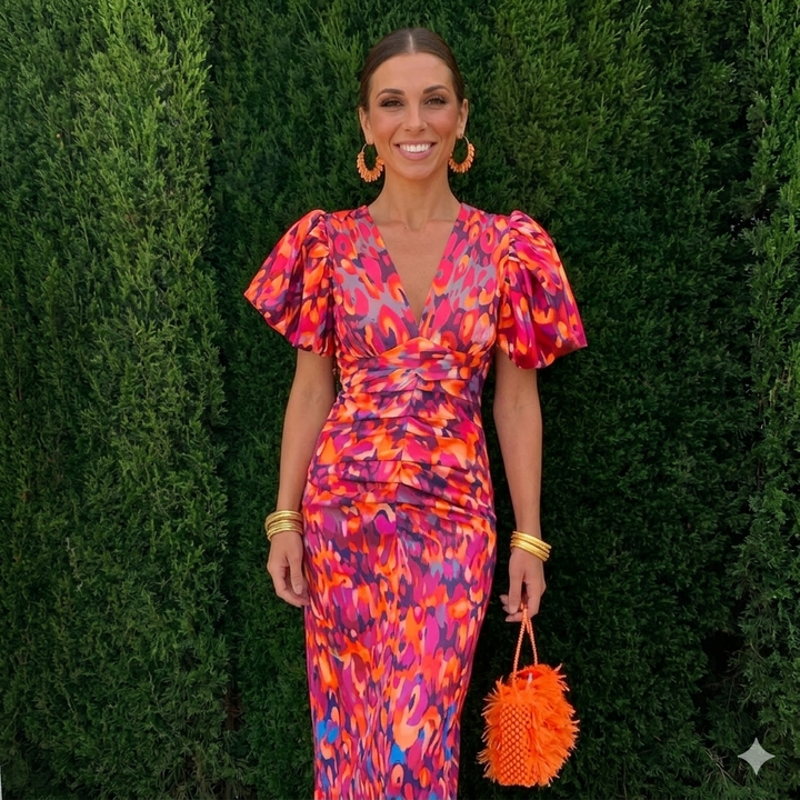 Tora | Abito Midi Floreale Elegante