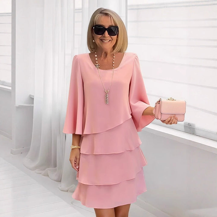 Maria | Elegante Abito Midi con Balze