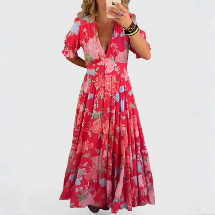 Miriam | Abito Floreale con Scollo a V