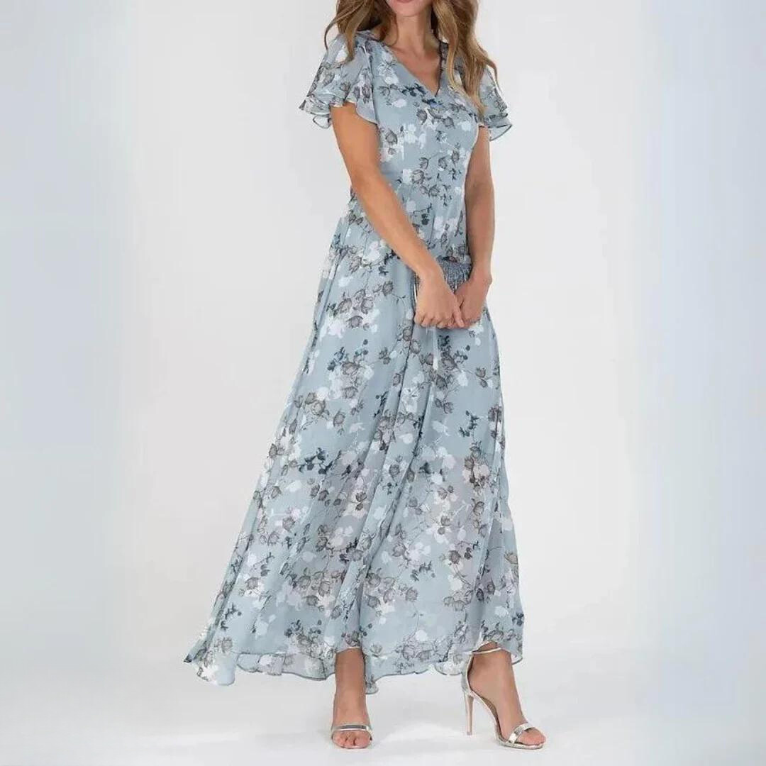 Noelle | Floral Chiffon Maxi Dress