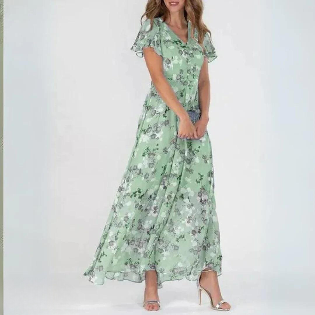 Noelle | Floral Chiffon Maxi Dress