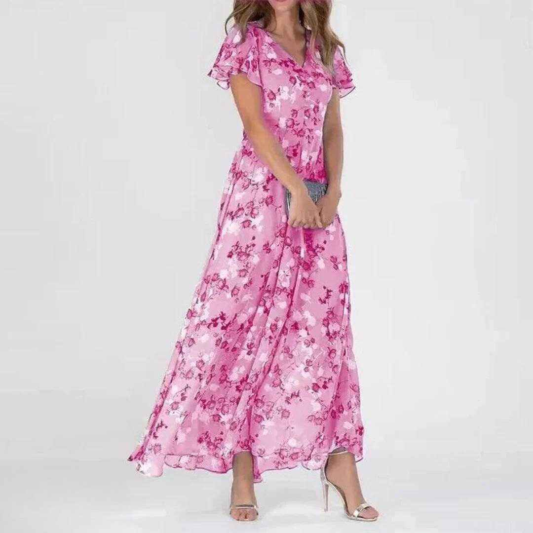 Noelle | Floral Chiffon Maxi Dress