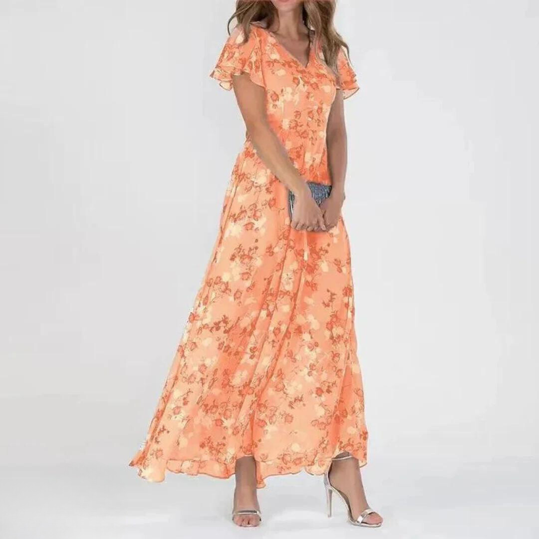 Noelle | Floral Chiffon Maxi Dress