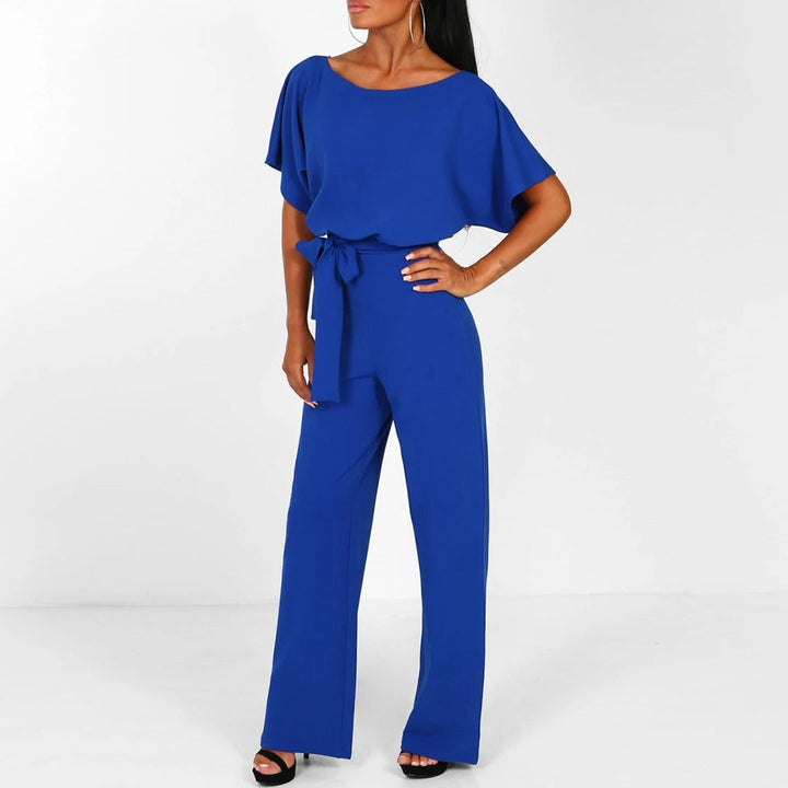 Zyvella | Belted Wide Leg Jumpsuit