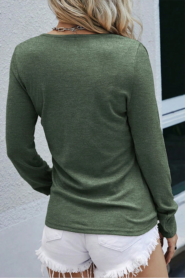 Elina Ribbed Henley Top