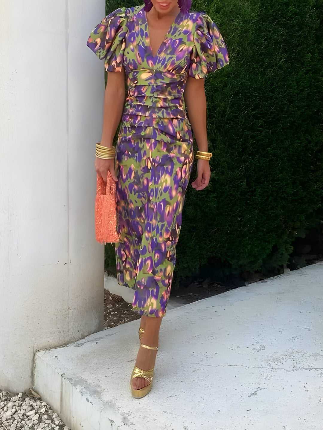 Tora | Abito Midi Floreale Elegante