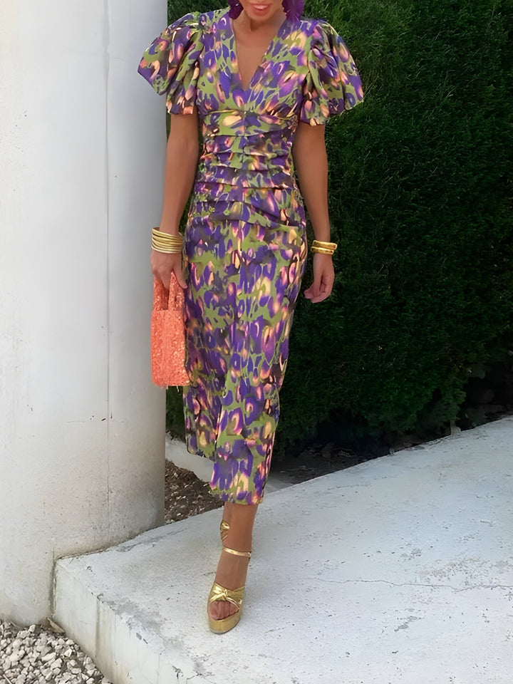Tora | Abito Midi Floreale Elegante