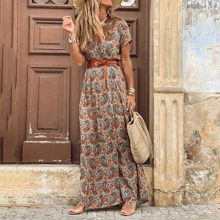 Kaia | Boho Paisley Maxi Dress