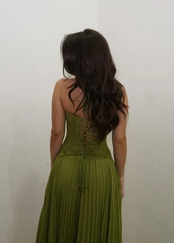 Paige | Pleated Halter Maxi Dress