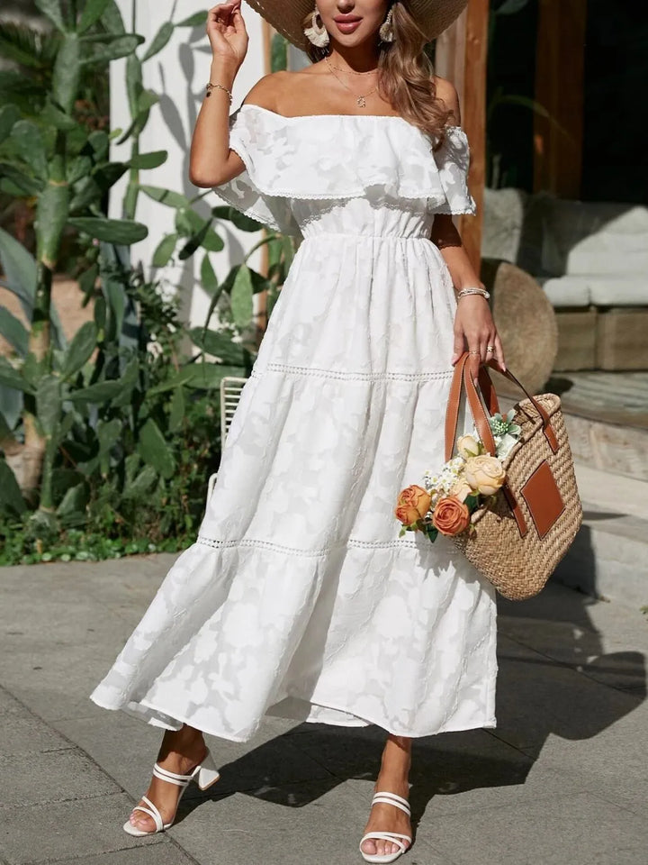 Seraphina | Elegante Abito Maxi con Scollo Bardot