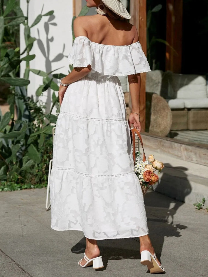 Seraphina | Elegante Abito Maxi con Scollo Bardot